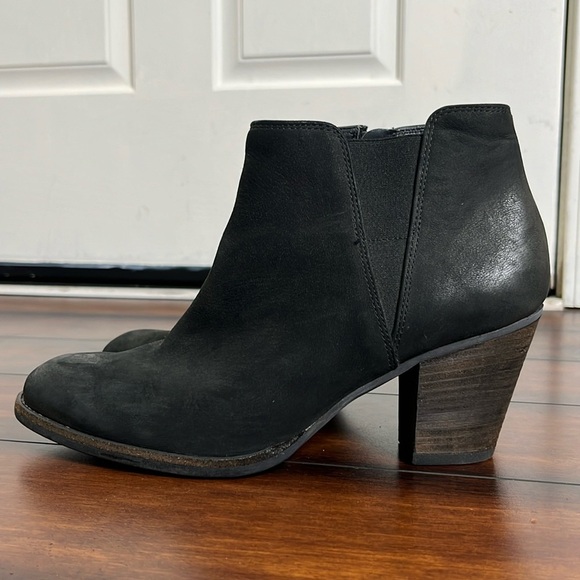 Paul Green Black Leather Ankle Boots Side Zipped Block Heels size 9 US,… - Picture 4 of 13